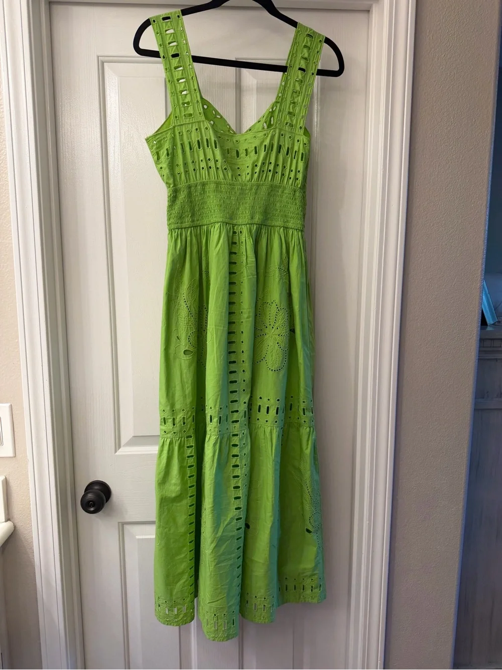 Rails Lime Eyelet Smocked Midi Dress - Picture 7 of 8